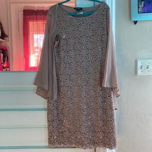 Tan mid length dress